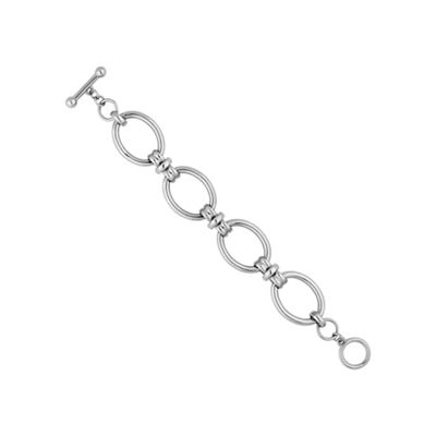 Silver oval link bracelet